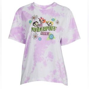 Powerpuff Girls T-Shirt Purple Tie Dye Cute Short Sleeve